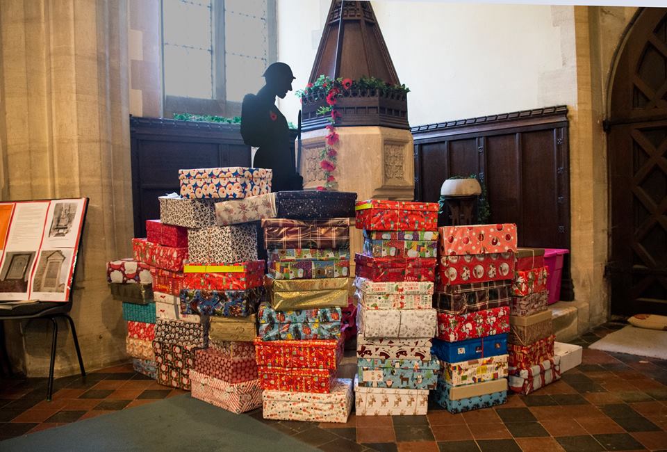 Shoeboxes collected for the 2018 Christmas Shoebox Appel