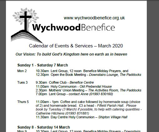 March Events Calendar