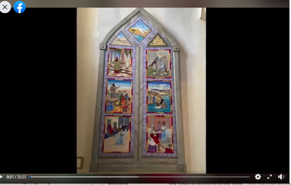 Dedication of needlepoint in Fifield