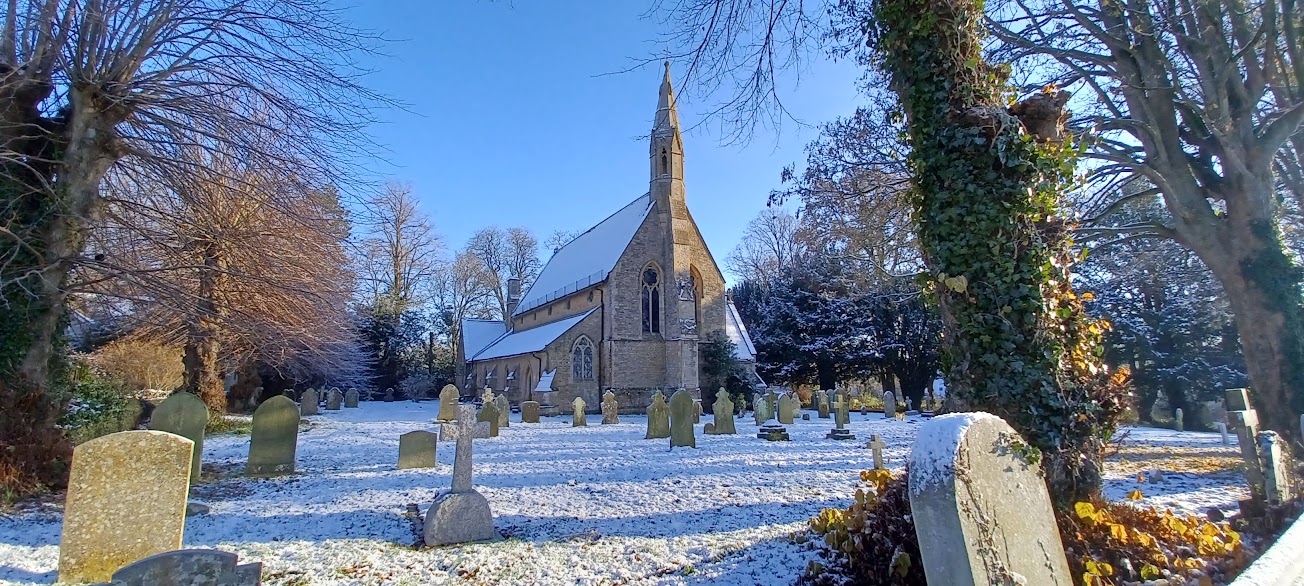 Milton Church in the snow December 2022